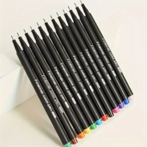 Fineliner Pen Set – 12 Vibrant Colors with Fine Tips