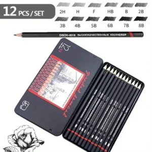 Wooden Pencil Set – Graphite & Color Combo (12-Pack)