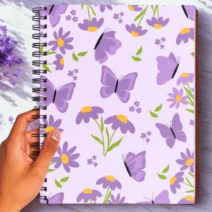 Lavender Butterfly Spiral Journal