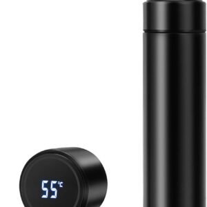 Water Bottle Stainless Steel 500ml LED Temperature Display – Multicolour