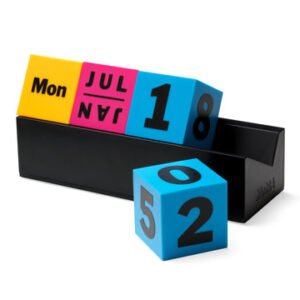Perpetual Cubes Calendar – Yellow/ Pink/ Blue
