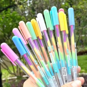 Rainbow Colors Glitter Gel Pen Pack of 12