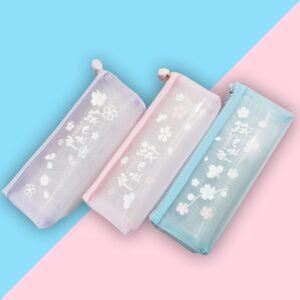 Sweet Frosted Sakura Transparent Pencil Pouch